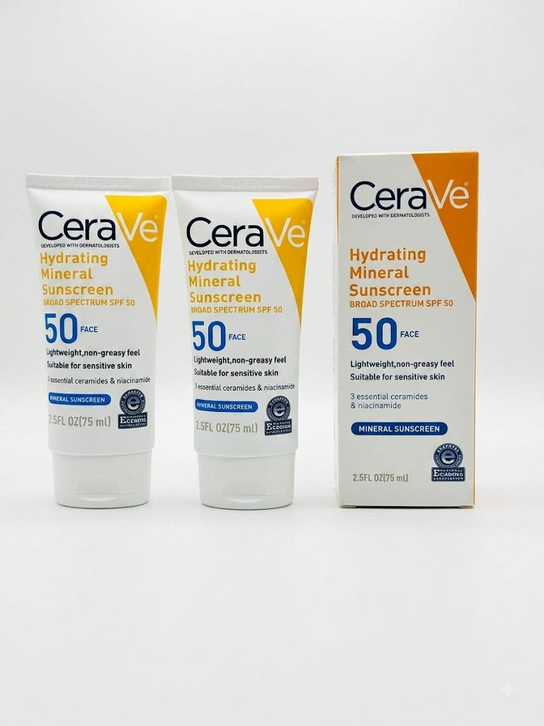 CeraVe Hydrating Mineral Sunscreen Broad Spectrum SPF 50 Face