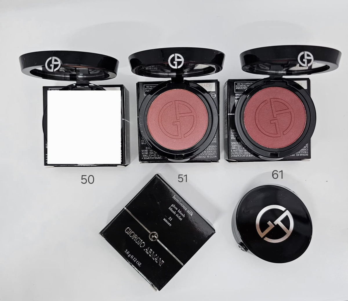 Giorgio Armani Luminous Silk Glow Blush compacts.